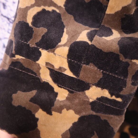 LEOPARD VELVET COAT 12R Boden Brown Tan Fall Winter Neutral Dressy Classic Long - Picture 10 of 11